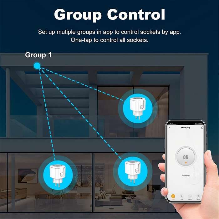 Tuya WiFi Smart Plug 20A EU Smart Socket with Power Monitor Timing Smart Life Support for Alexa Home