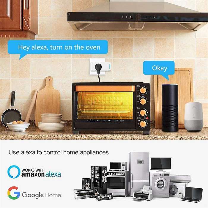 Tuya WiFi Smart Socket Appliances Timing Function with 2 USB Ports APP Work for Alexa Google Home Vo