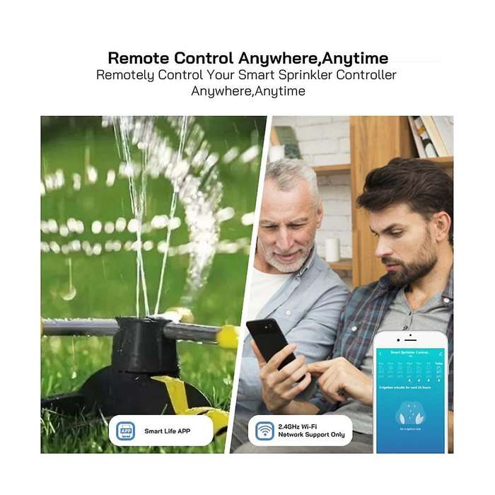Tuya WiFi Sprinkler Controller Smart Irrigation Timer 8 Zones Automatic Watering Device Weather Awa