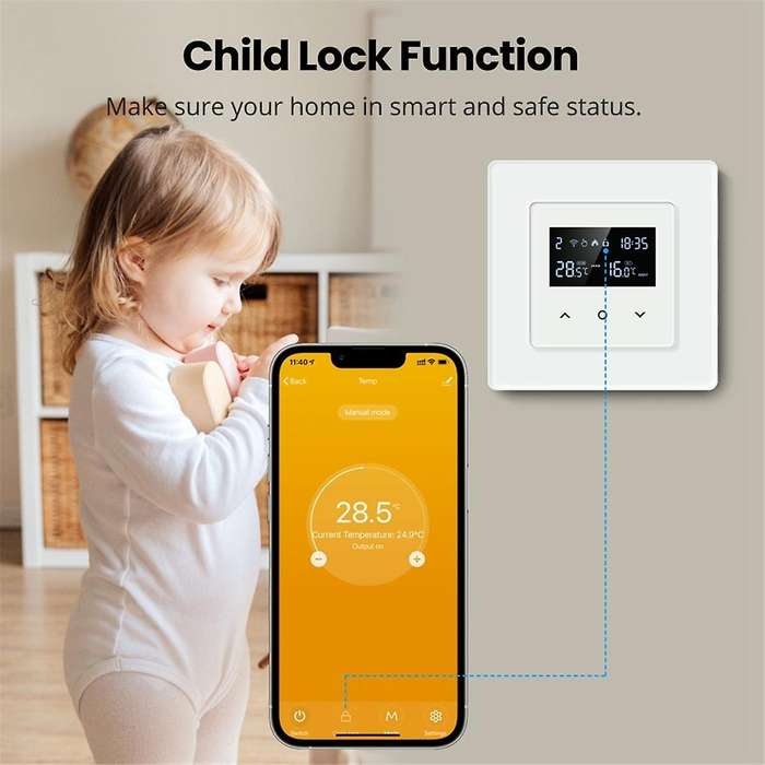 Tuya Wifi Smart Thermostat Temperature Water Gas Boiler Controller Work for Alexa Google Home (3a Wa