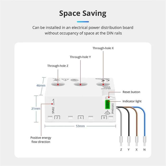 Tuya Zigbee 3 Phase Energy Meter Power Monitoring Real-Time Measure Consumption 63A Tuya Zigbee Hub