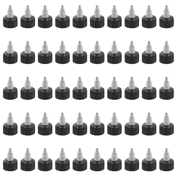 Twist Bottle Caps, 50Pcs 24-410 Squeeze Bottle Cap Replacement Caps for Water Glue Dispensing Bottle
