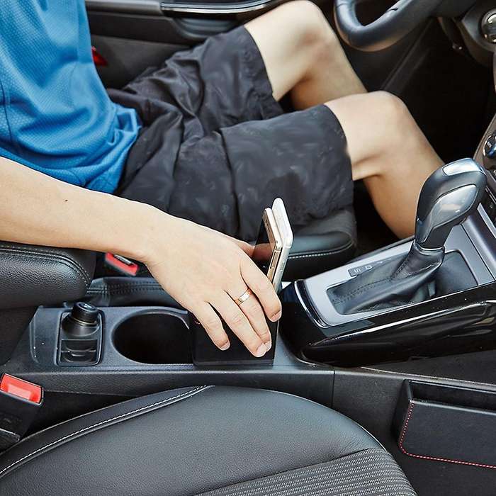 Type A Car Center Control Storage Box Square Container Cup Holder Pocket Console Pocket Seat Catcher