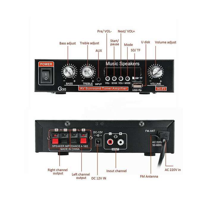 U.s. Regulations G30 Digital Power Amplifier 800w Power Audio Amplifier General Car Supplies Us Plug