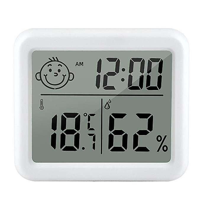 Ultra Thin Digital Thermometer Meter Automatic Electronic Humidity Monitor Alarm Clock Lcd Indoor Dr
