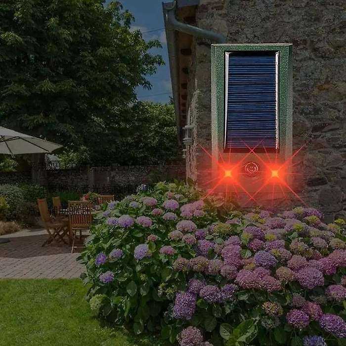 Ultrasonic Animal Outdoor Bird Repellent with Motion Strobe and Intruder Alarm