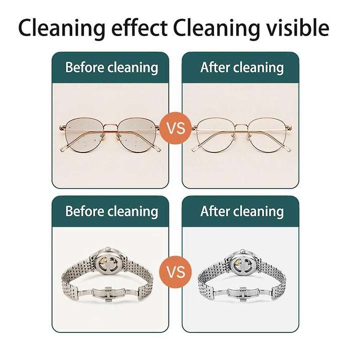 Ultrasonic Cleaner Jewelry Cleaner Portable for Cleaning Jewelry Eyeglasses Watches Shaver Heads Gre
