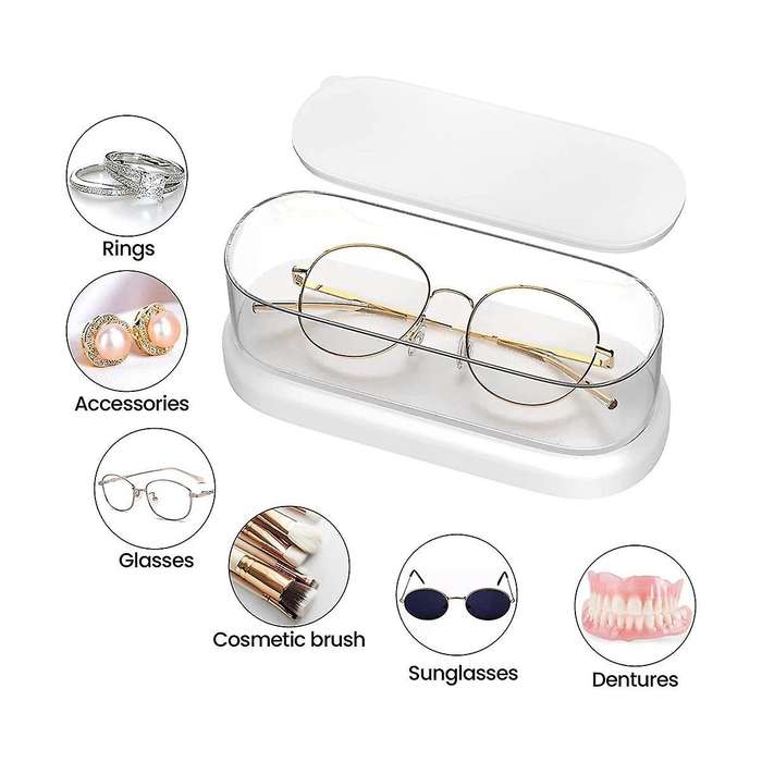 Ultrasonic Cleaning Machine, Tank, Silver Cleaner for Ring, Wearing, Glasses, Cosmetic Brush, Watch