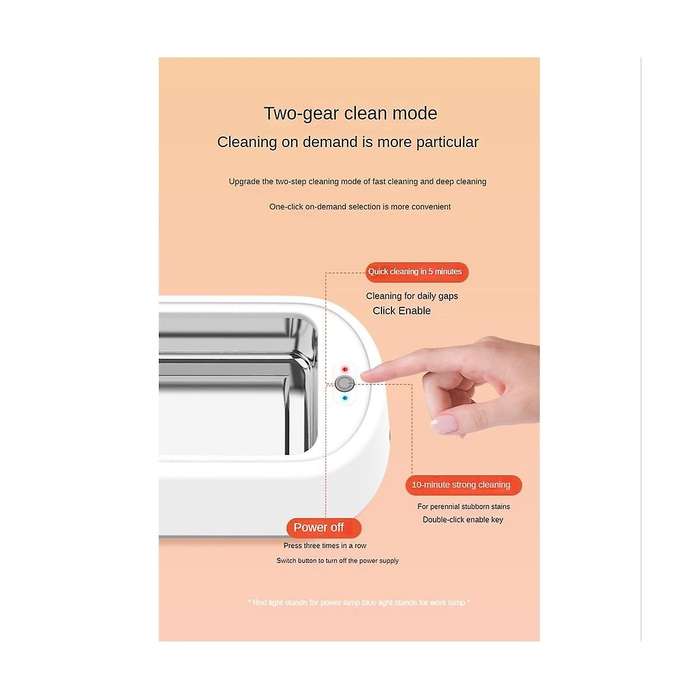 Ultrasonic Jewelry Cleaner,640ml Portable Household Professional Ultrasonic Eyeglasses Cleaning Mac