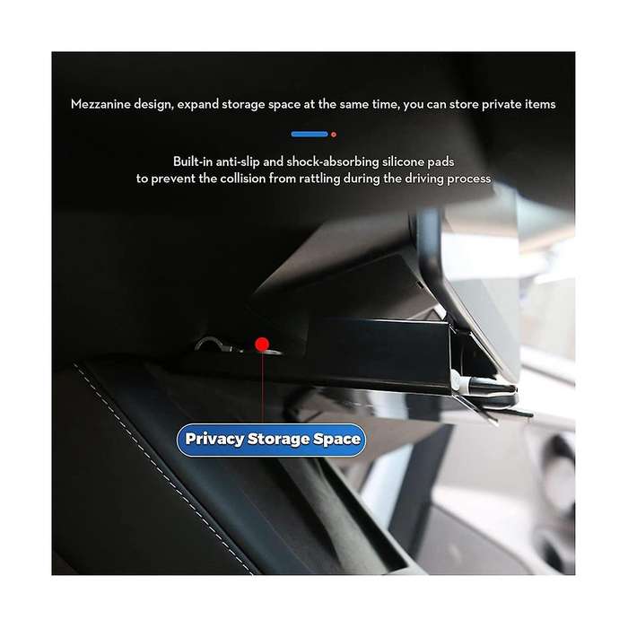 Under Screen Storage Organizer Box for Model 3 Model Y 2021-2023 Accessories Key Card Gadget Storag
