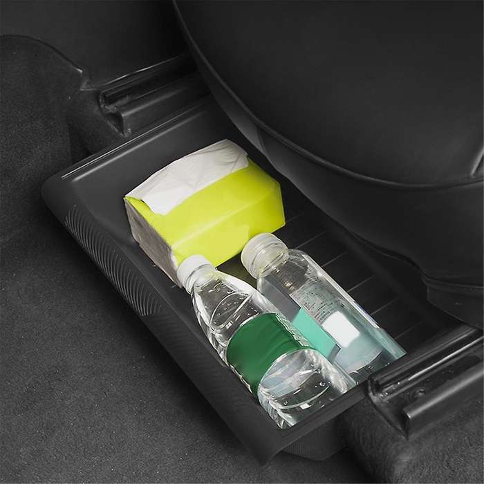 Under Seat Storage Box with Cover for Model Y 2017-2024 Center Console Organizer Bins Front Backsea