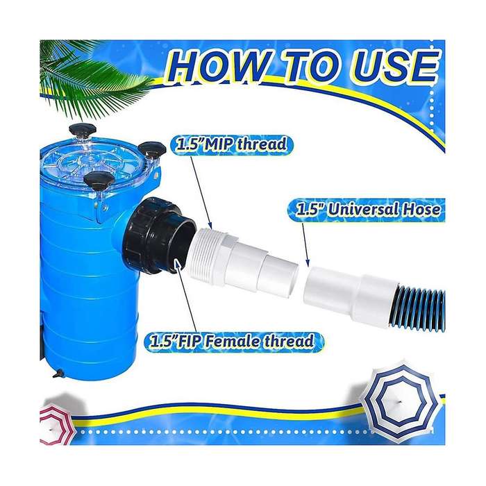 Universal 1.25/1.5inch Combo Hose Adapter for Above Ground Pool Pump Filter Separator