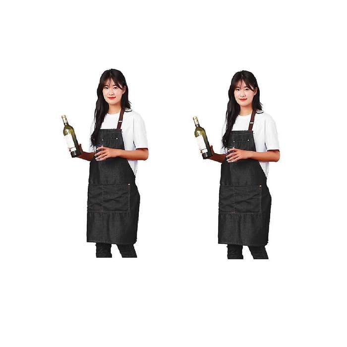 Unisex Adjustable Multi Pocket Apron for Chef Kitchen Bbq and Studio Halterneck Work Apron