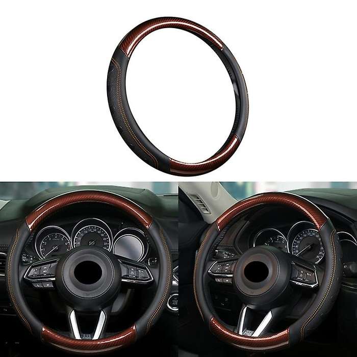 Universal 38cm 15Inch Car Interior Non- Steering Wheel Cover for Cars Steering Wheel Protector Black