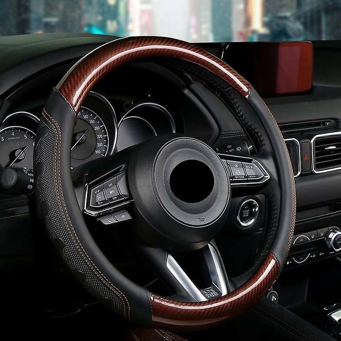 Universal 38cm 15Inch Car Interior Non- Steering Wheel Cover for Cars Steering Wheel Protector Black