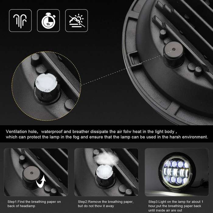 Universal 400W 40000LM 7inch Led Car Motorcycle Headlight Phare Farol Head Light Lamp Head Light for