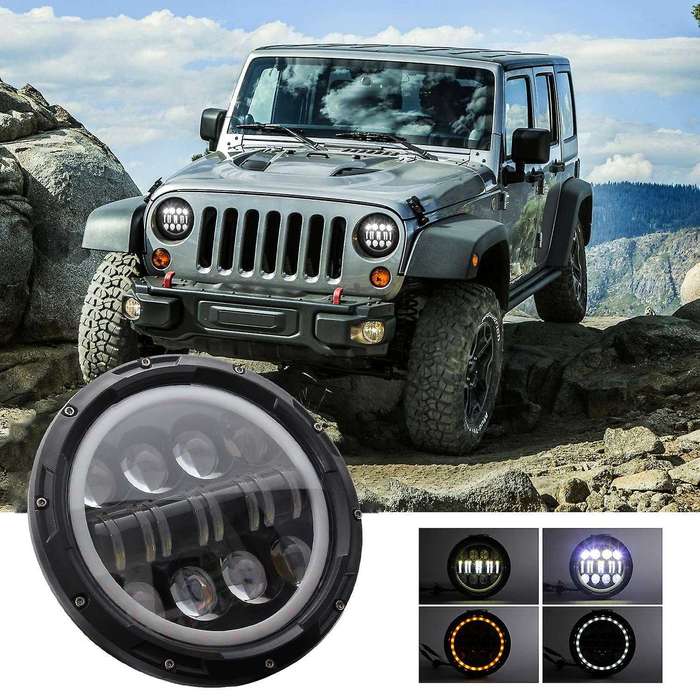 Universal 400W 40000LM 7inch Led Car Motorcycle Headlight Phare Farol Head Light Lamp Head Light for