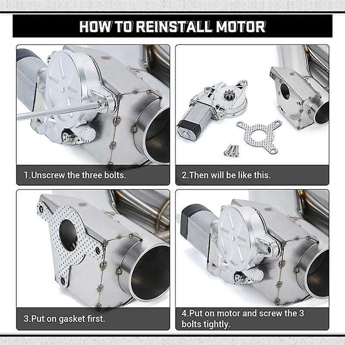 Universal 3Inch Dual Valve Electric Exhaust Shutoff Valve System Y-Type Exhaust Muffler Kit with Wir