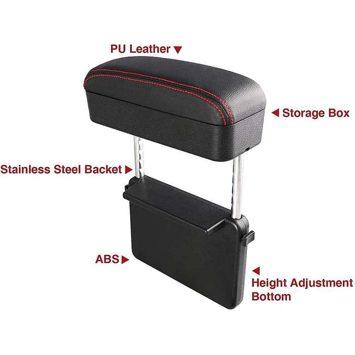 Universal Car Armrest Box Elbow Support Adjustable Car Center Console Arm Rest (Black and )