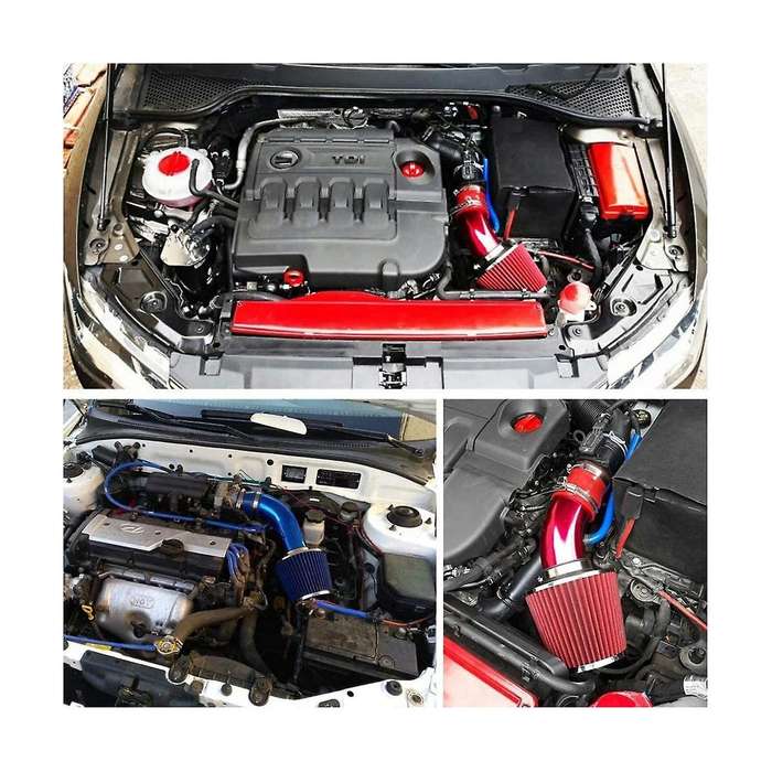 Universal Car Cool Air Intake Kit 3inch Pipe Automotive Filter Induction Low Hose and Clamp Kits,re