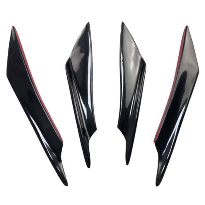 Universal Car Front Bumper Lip Splitter,Car Exterior 4-Pack Soft Fins Combat Wind Saber Auto Air Spo