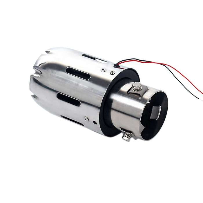 Universal Car Exhaust System Plain Tip Tailpipes Red Light Car Modified Single Outlet Exhaust Pipe T