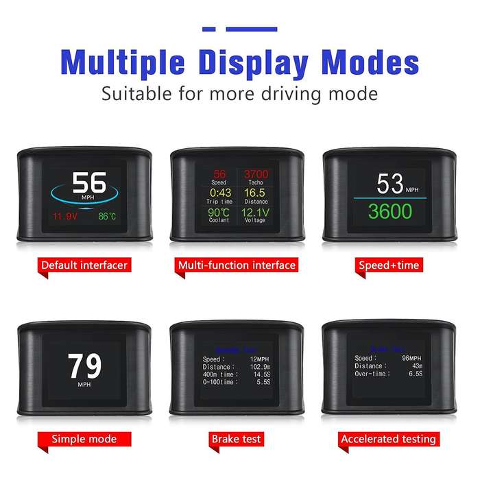 Universal Car HUD Head Up Display Digital GPS Speedometer with Speedup Test Overspeed Alarm for with