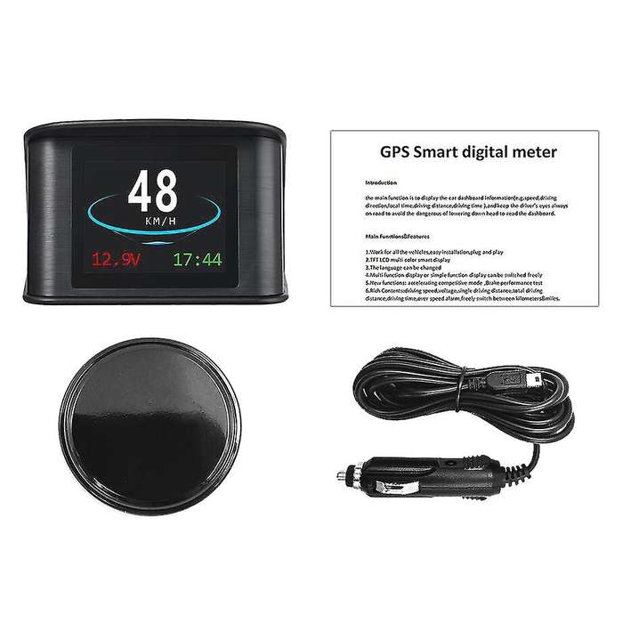 Universal Car HUD Head Up Display Digital GPS Speedometer with Speedup Test Brake Test Overspeed Ala