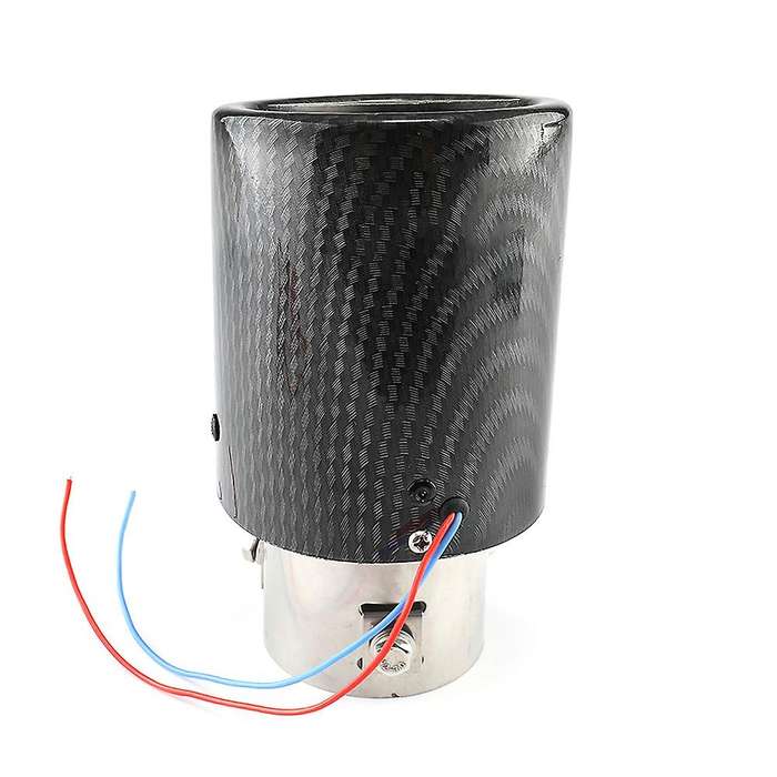 Universal Car LED Exhaust Muffler Tip Pipe Red Light Flaming Straight Car Modified Single Outlet Exh