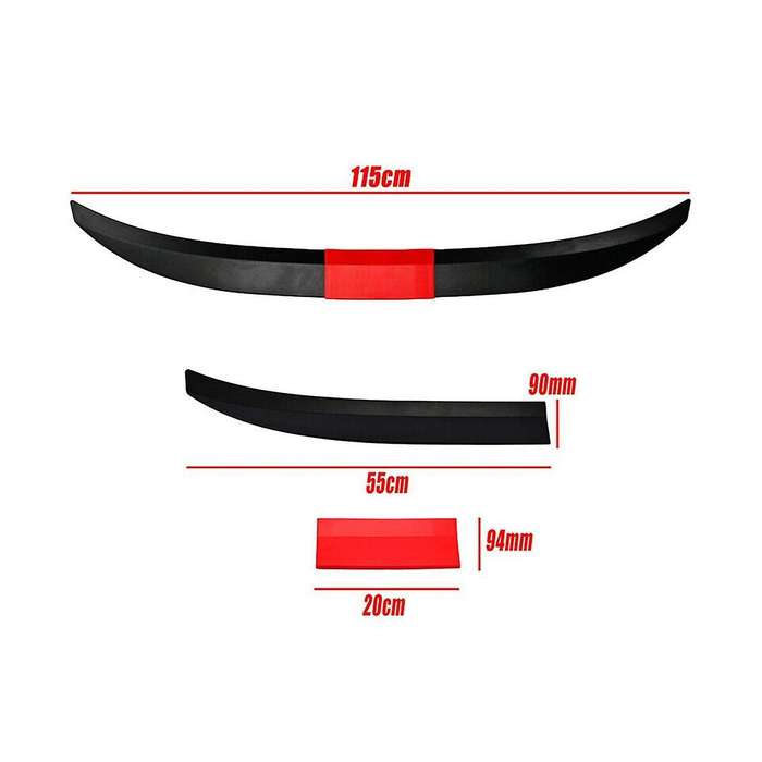 Universal Car Spoiler, Adjustable Rear Trunk Spoiler Lip Roof Tail Wing Accessories, Black+red