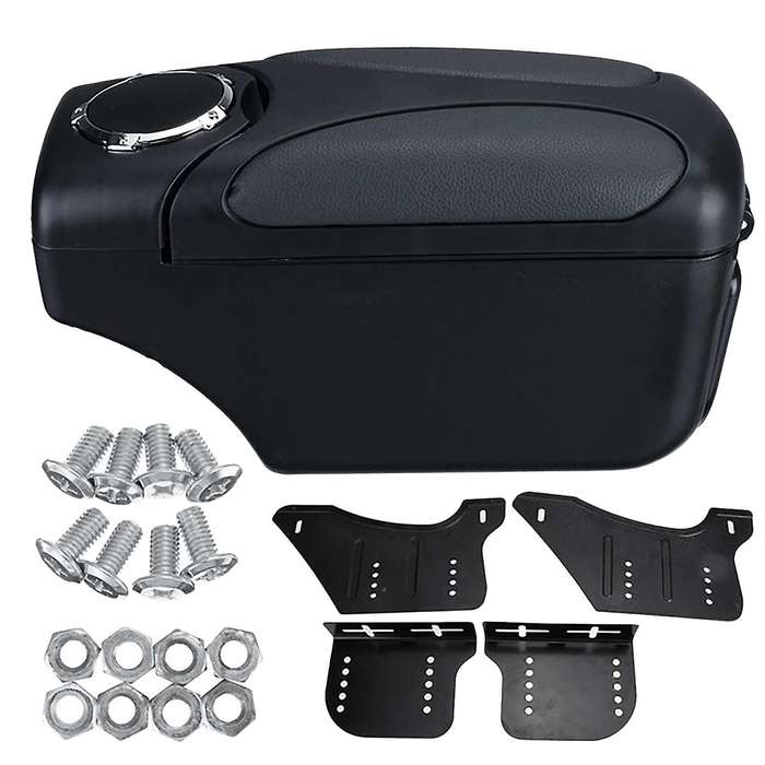 Universal Central Console Armrest Box Storage Box PU Leather Organizer Tray for Van Truck Auto Inter