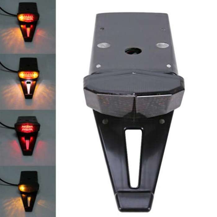 Universal Dirt Bike LED Rear Brake Tail Light Turn Signal Off Road Dirt Bike Motorcycle Black+Smoky