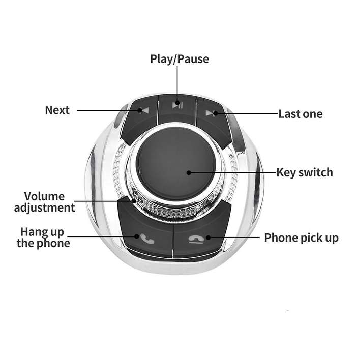 Universal Cup Shape with LED Light 8-Key Car Wireless Steering Wheel Control Button for Car Android