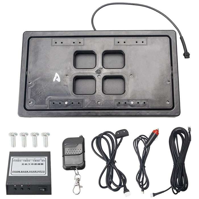 Universal Front Rear License Plate Frame Electric Remote Control Flip Hidden License Plate Bracket H