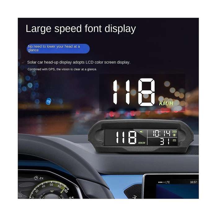 Universal Hud X 98 Car Solar Digital Meter Gps Speedometer Overspeed Alarm Distance Altitude