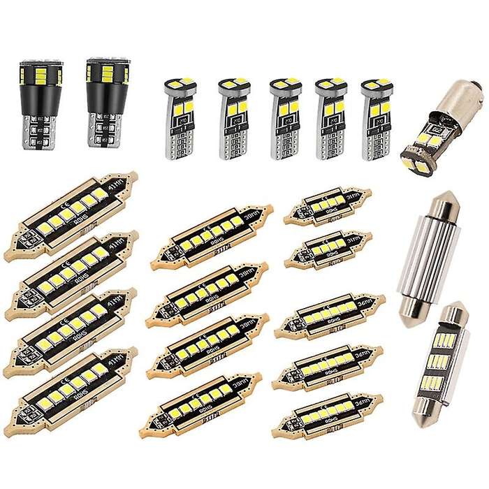 Universal LED Car Light Bulb Interior Dome Trunk License Plate Lamps Kit White for E60 E90 Golf 4 7