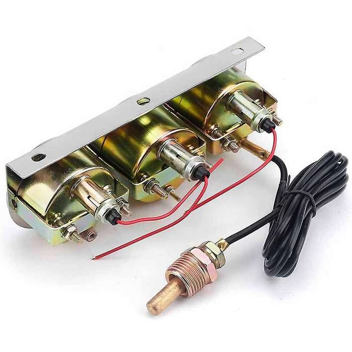 Universal Motorcycle 2 inch 52mm Chrome Volt Water Oil Pressure Triple 3 Gauge Set Gauges Kit