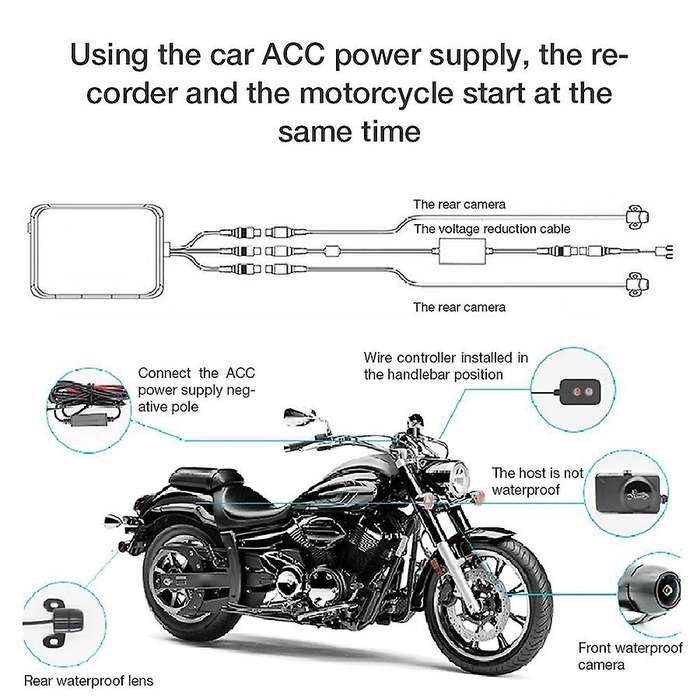 Universal Motorcycle Driving Recorder Front Rear Waterproof Dual Lens Dashcam Motorcycle Vehicle Vid