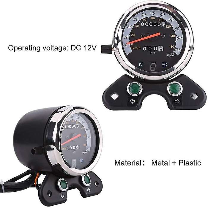 Universal Motorcycle Dual Odometer Speedometer Meter Gear Digital Display