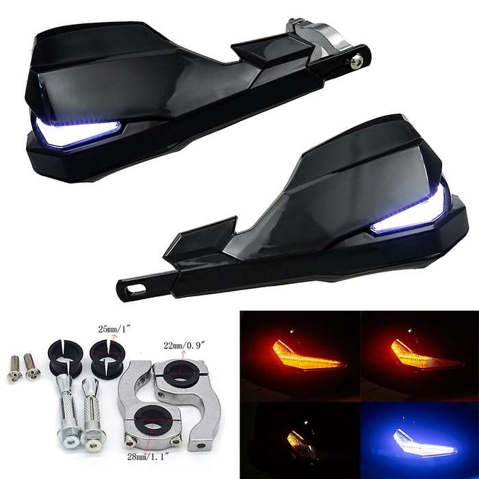 Universal Motorcycle Handguards 22Mm-28Mm Handlebar Protector with Led Turn Signal Light for