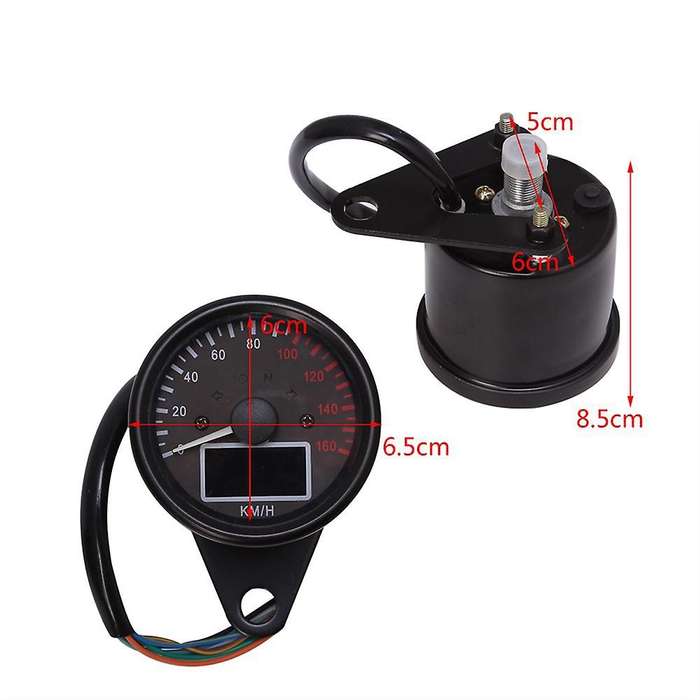 Universal Motorcycle Speedometer LED Digital Tachometer Crystal Instrument Gauge Odometer with Fuel