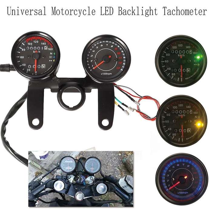 Universal Motorcycle Speedometer Odometer Led Backlight Tachometer
