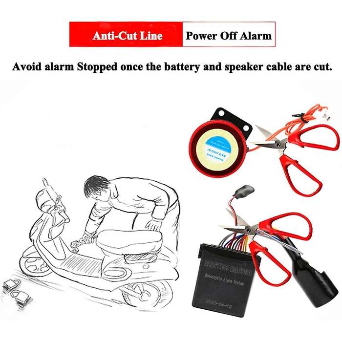 Universal Motorcycle Two-Way Alarm LCD Screen Anti-Theft Security System with Accu Voltmeter Time Di