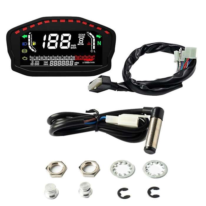 Universal Motorcycle Va Lcd Speedometer Digital Meter Odometer 2/4 Cylinders for Speed Meter