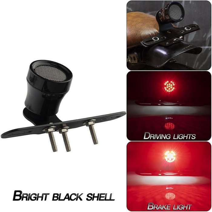Universal Motorcycles License Plate Taillight & Bracket Twin Light Integrated Taillights Side Mount
