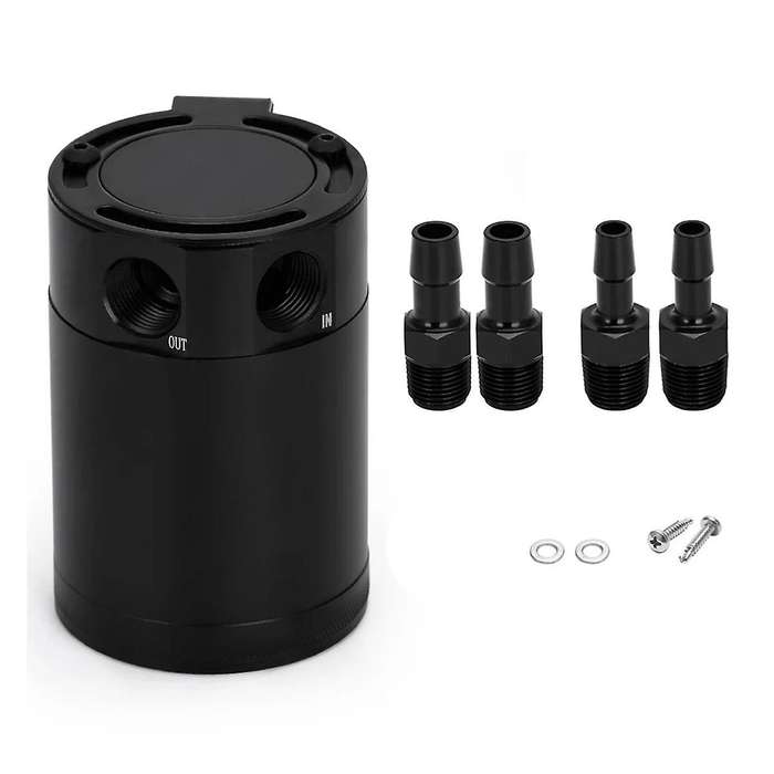Universal Oil Catch Can Compact Baffled 2-port Aluminum Reservoir Oil Catch Tank Fuel Tank Two Hole