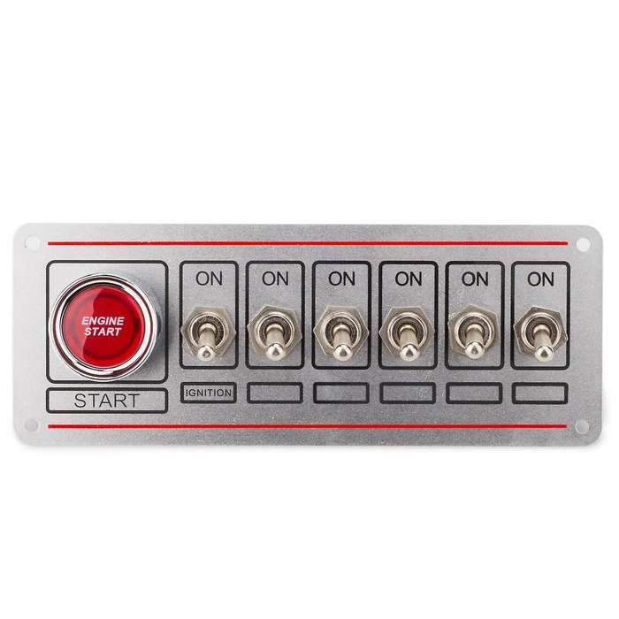 Universal Switch Panel for Racing Car Ignition Switch+6 Toggle Quick Off Switch Engine Start Button
