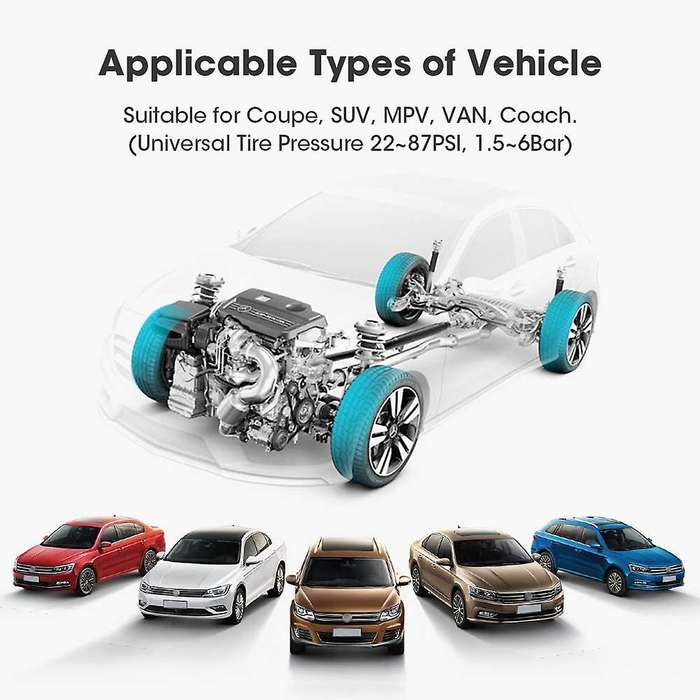 Universal TPMS Car Wireless Tire Pressure Monitoring System with 4Pcs External Sensors Alarm, for Ca