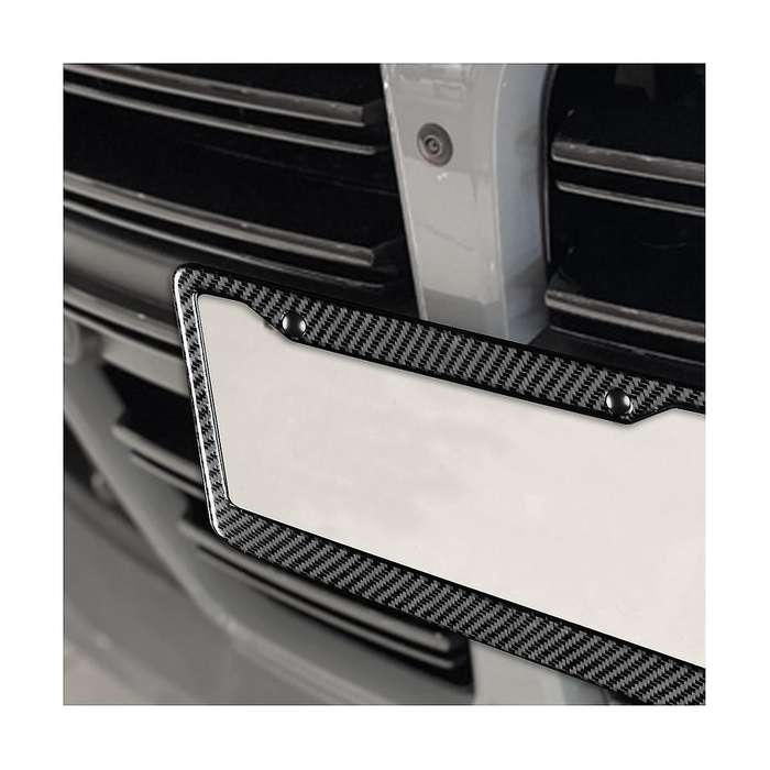 Universal US CA Standard Size Carbon Fiber Car License Plate Frame Cover Holder Auto Accessory TAG C