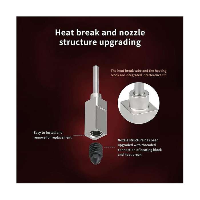 Up to 500 Hightemperature Upgraded Hotend Heater Block Chrome Zirconium Copper Nickel Plated Versi